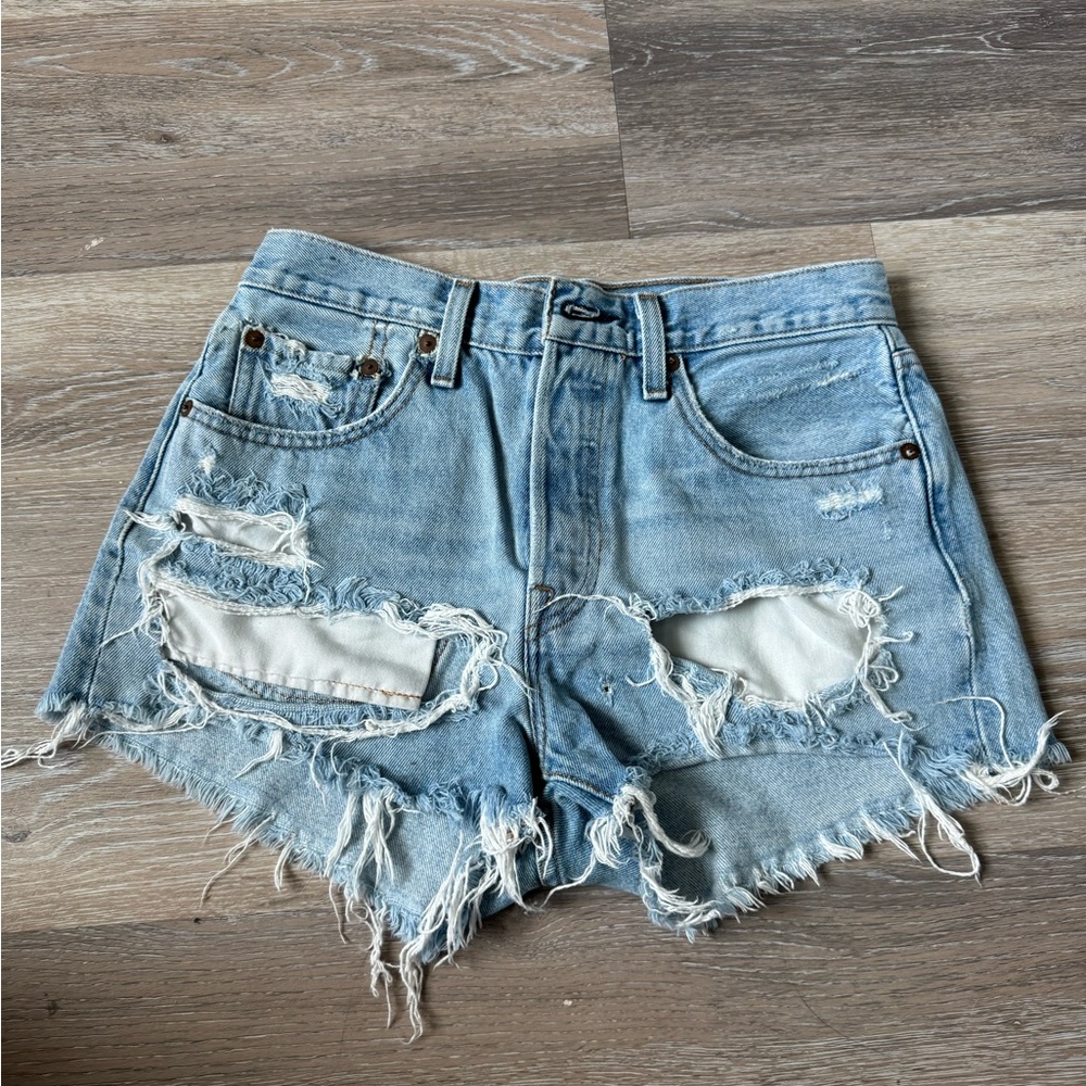 Distressed Denim Shorts